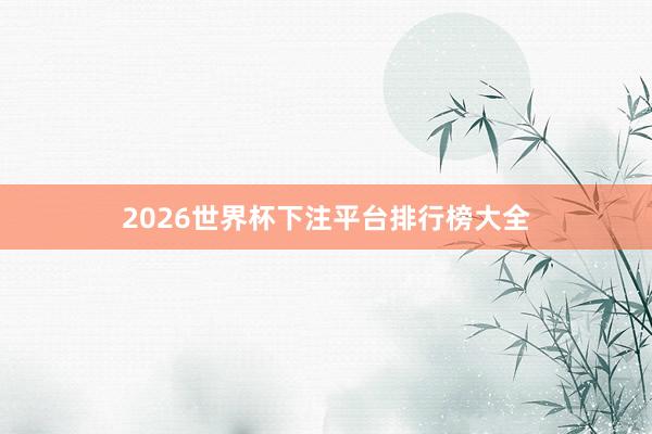 2026世界杯下注平台排行榜大全