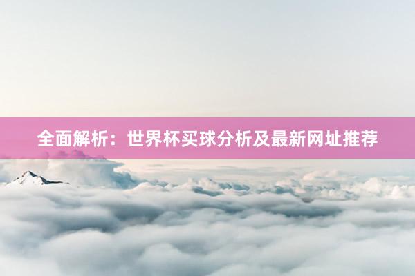全面解析：世界杯买球分析及最新网址推荐
