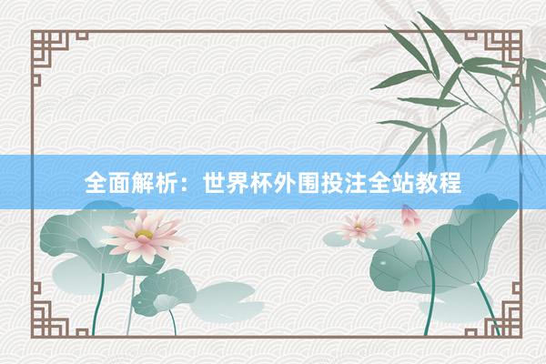全面解析:世界杯外围投注全站教程