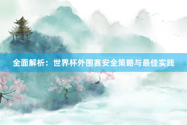 全面解析:世界杯外围赛安全策略与最佳实践